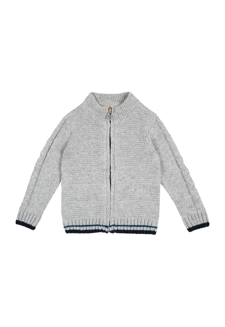 Oferte la Cardigan cu fermoar si model torsade - Gri