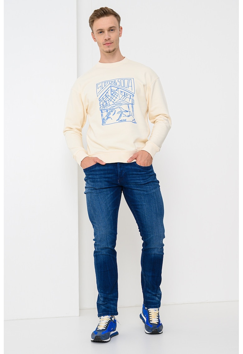Oferte la Bluza de trening relaxed fit din bumbac - Albastru/Bej deschis