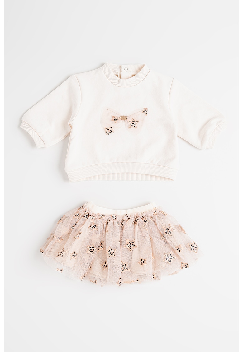 Oferte la Set de bluza de trening si fusta - Alb murdar/Bej deschis