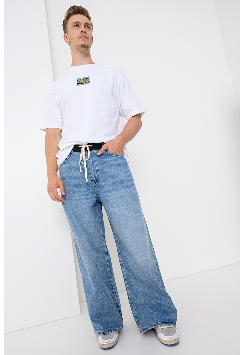 Oferte la Tricou lejer cu logo - Alb/Galben/Albastru