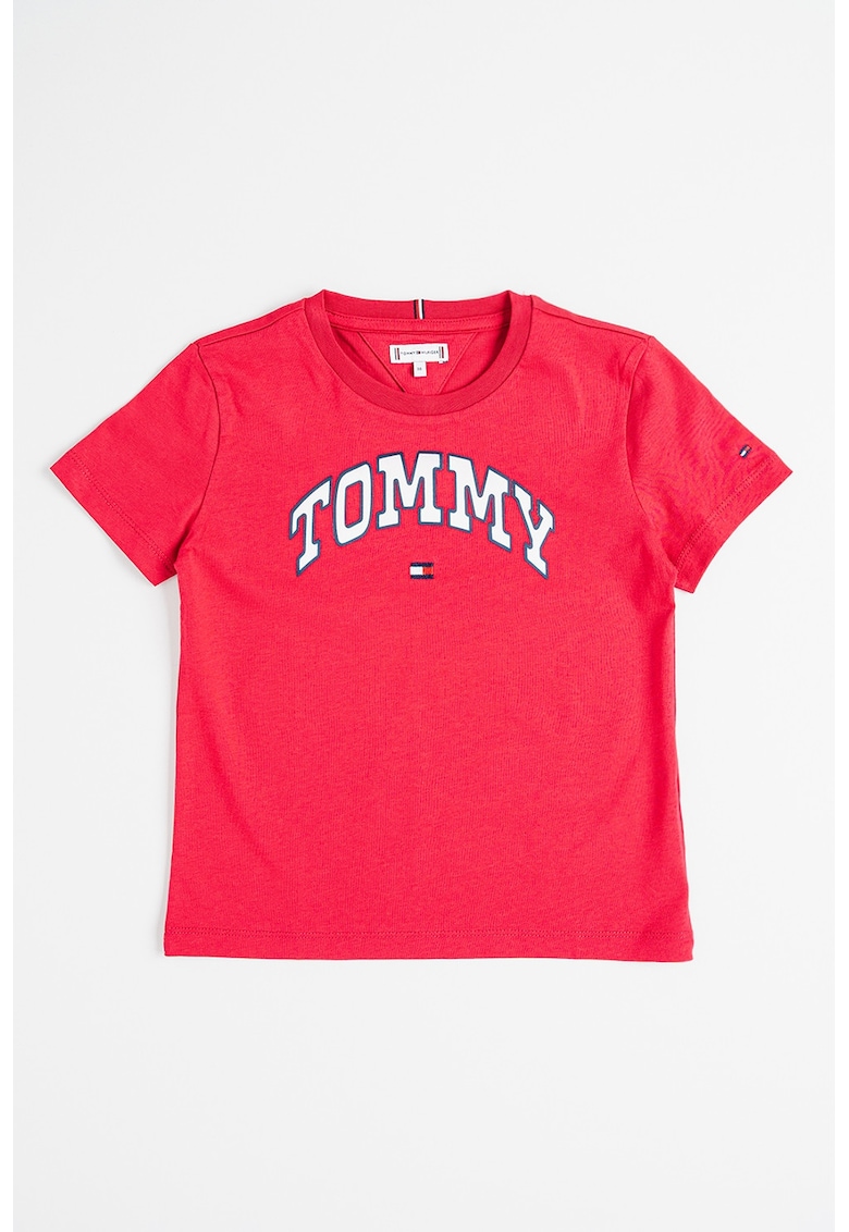Oferte la Tricou cu logo si decolteu la baza gatului - Roz aprins