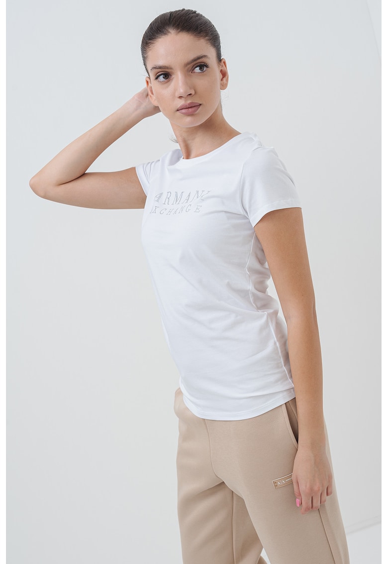 Oferte la Tricou slim-fit decorat cu logo - Alb/Transparent