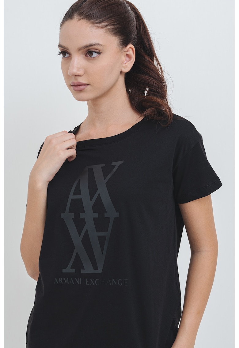 Oferte la Tricou lejer cu decolteu rotund - Negru