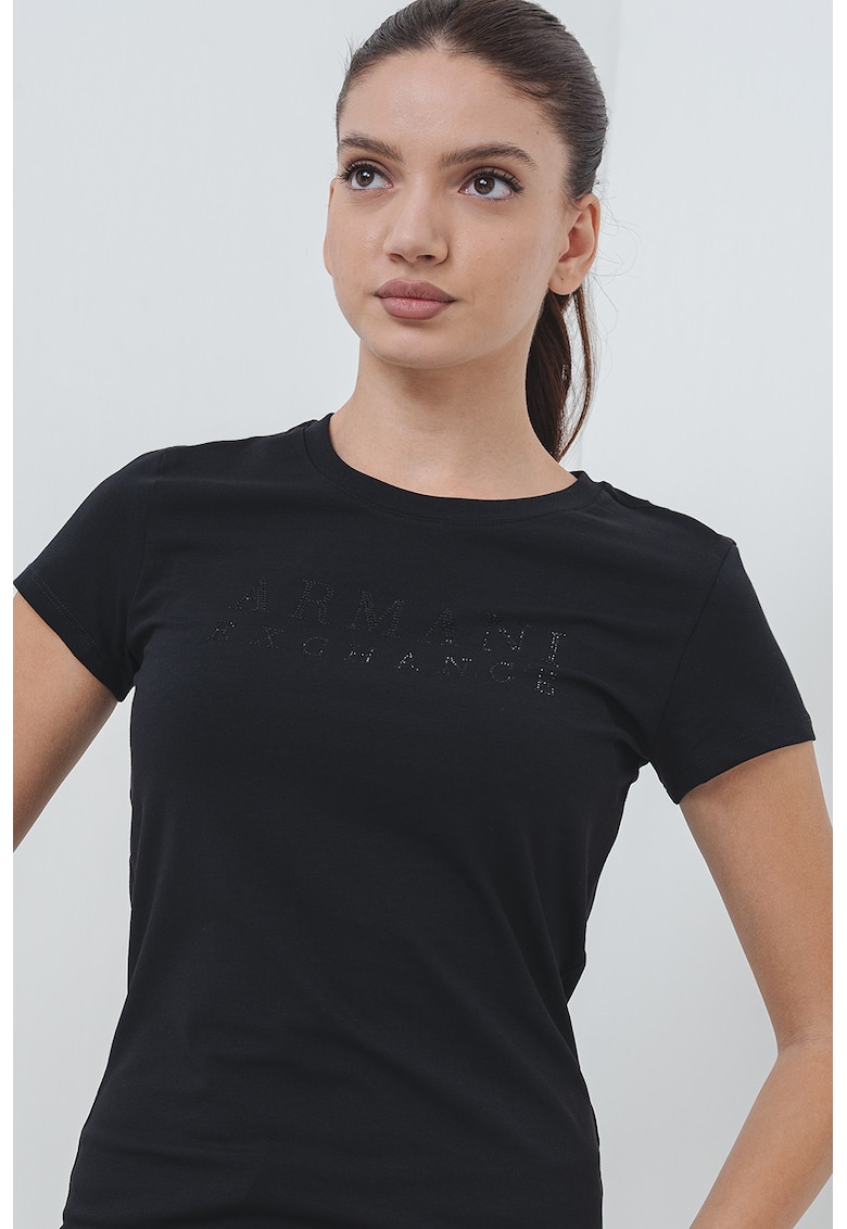 Oferte la Tricou slim-fit decorat cu logo - Negru