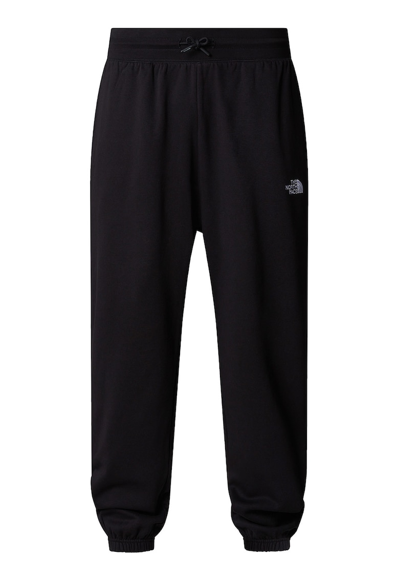 Oferte la Pantaloni de trening relaxed fit din amestec de bumbac Essential - Negru/Alb optic