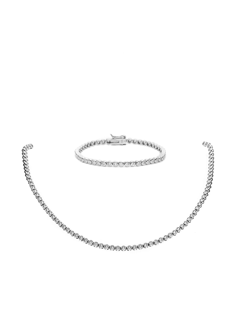 Oferte la Set Bijuterii Tennis Din Argint Rodiat 925 Si Cristale Zirconia