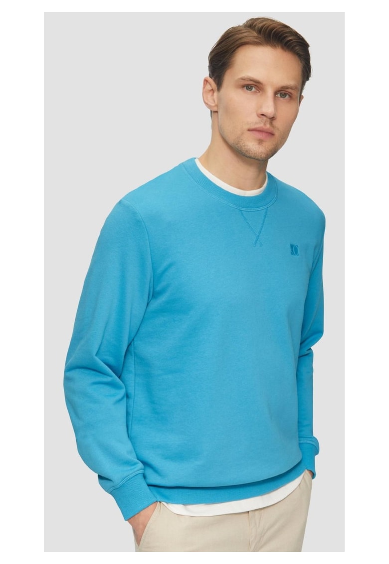 Oferte la Bluza simpla barbati din amestec de bumbac si viscoza - Regular fit - Albastru deschis