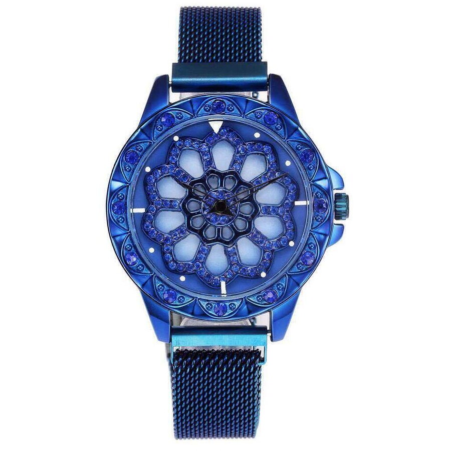 Ceas dama Quartz, Cadran Rotativ, Albastru