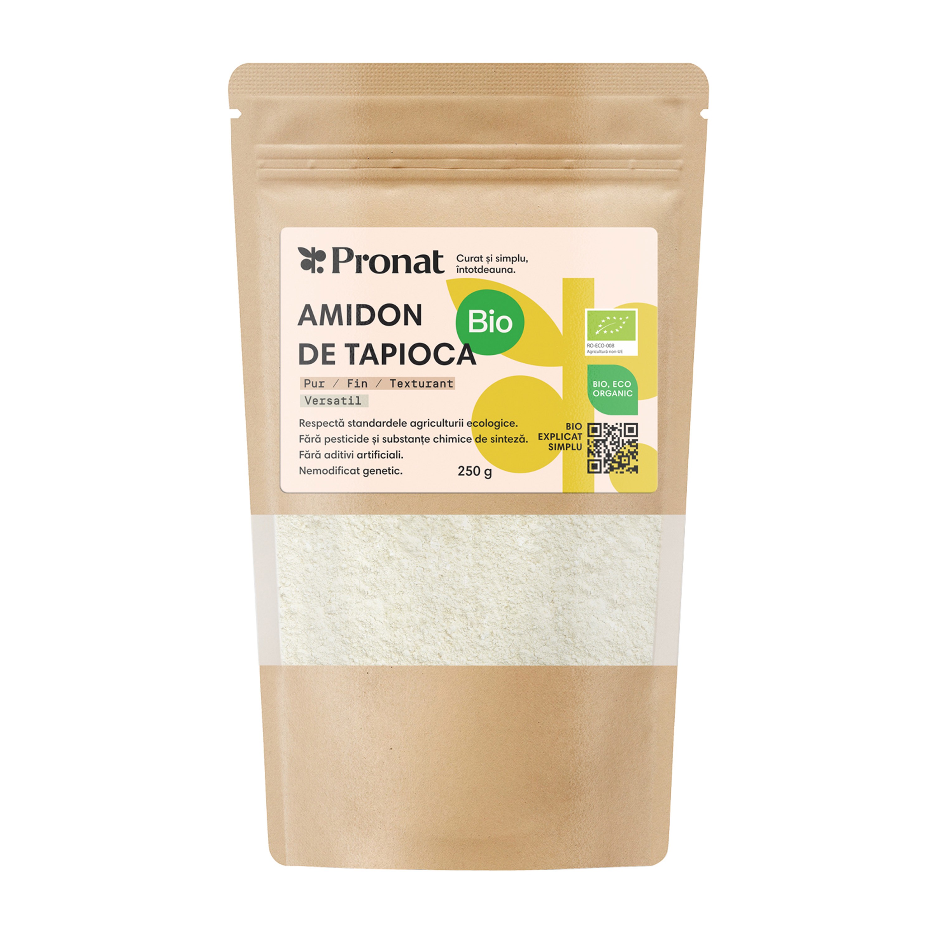 Oferte la Amidon pudra de tapioca bio, 250g Pronat