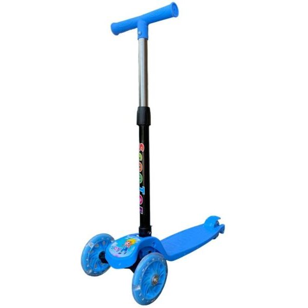 Oferte la Trotineta Copii Pliabila 3 Roti de Echilibru Inaltime Reglabila LED Multicolor +3ani Albastra