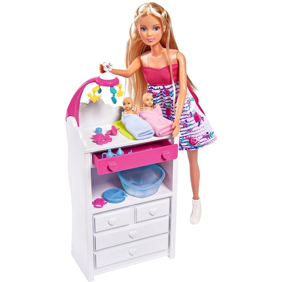 Oferte la Papusa Steffi Love Welcome Twins 29cm cu Accesorii 3Ani+