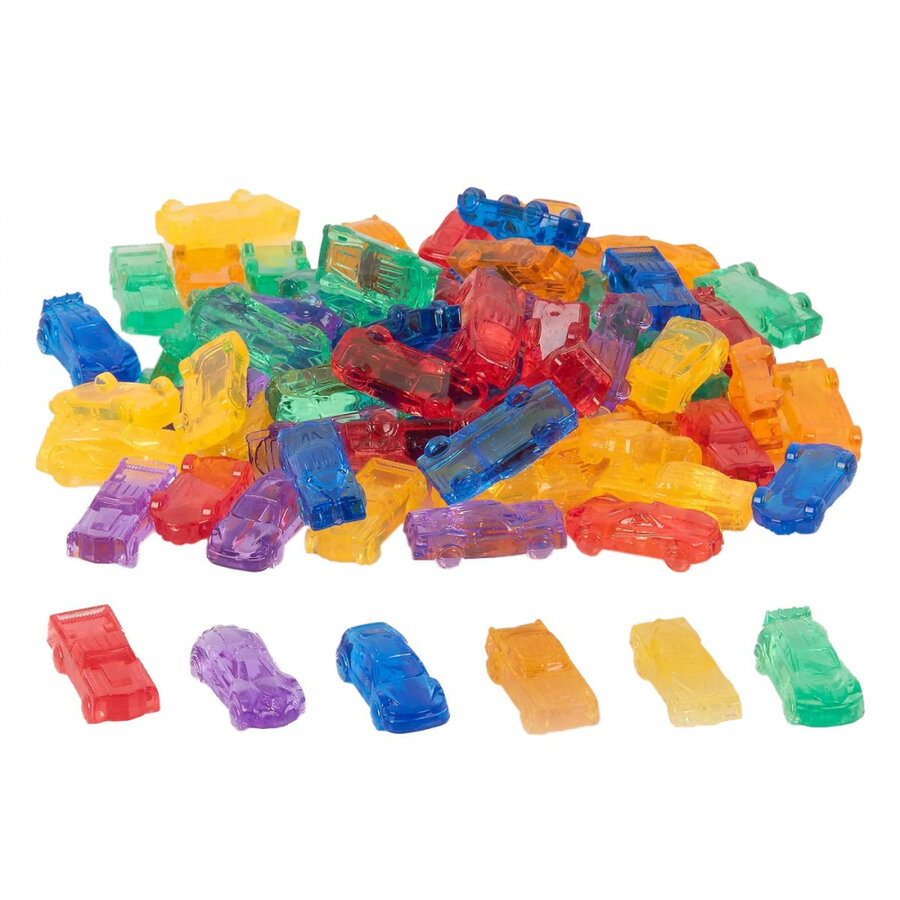 Oferte la Set De Asortare Masinute Translucide Colorate 72 Piese Copii Varsta 3-7 Ani Multicolor