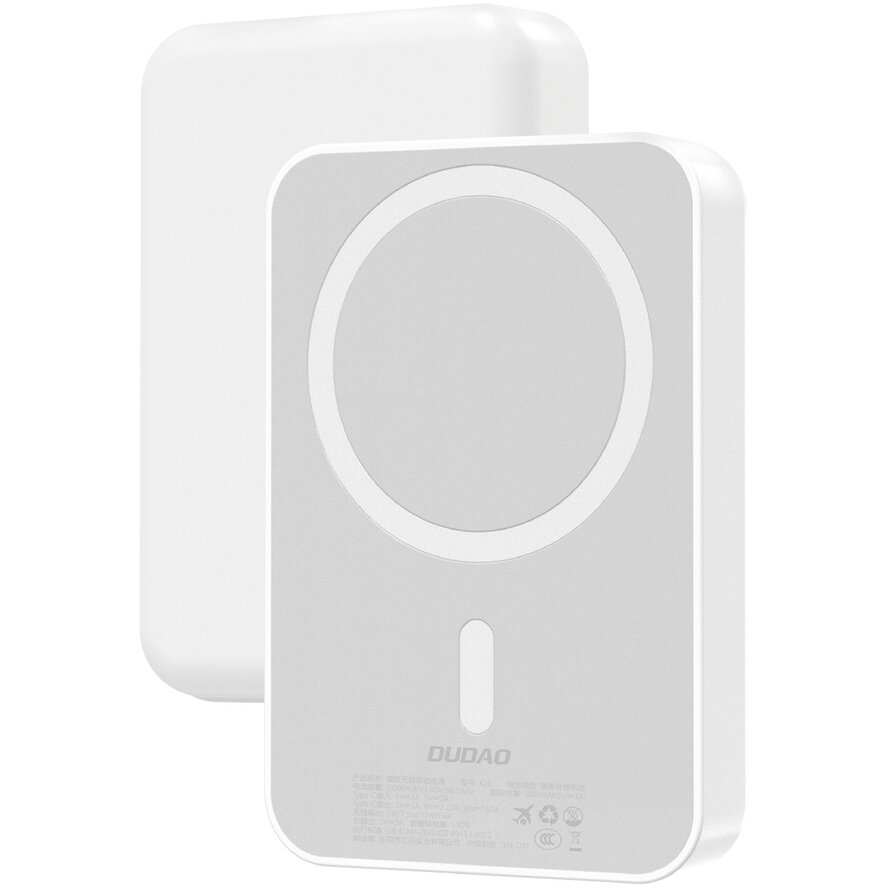 Oferte la Acumulator extern K26, 10000 mAh, 20W, 1x USB-C, 1x USB-A, MagSafe Charging 15W, Quick Charging, Alb