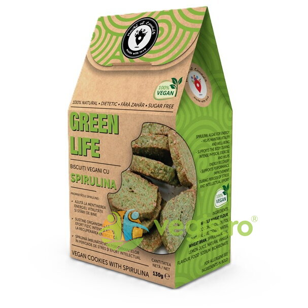 Oferte la Biscuiti cu Spirulina fara Zahar Adaugat Green Life 130g