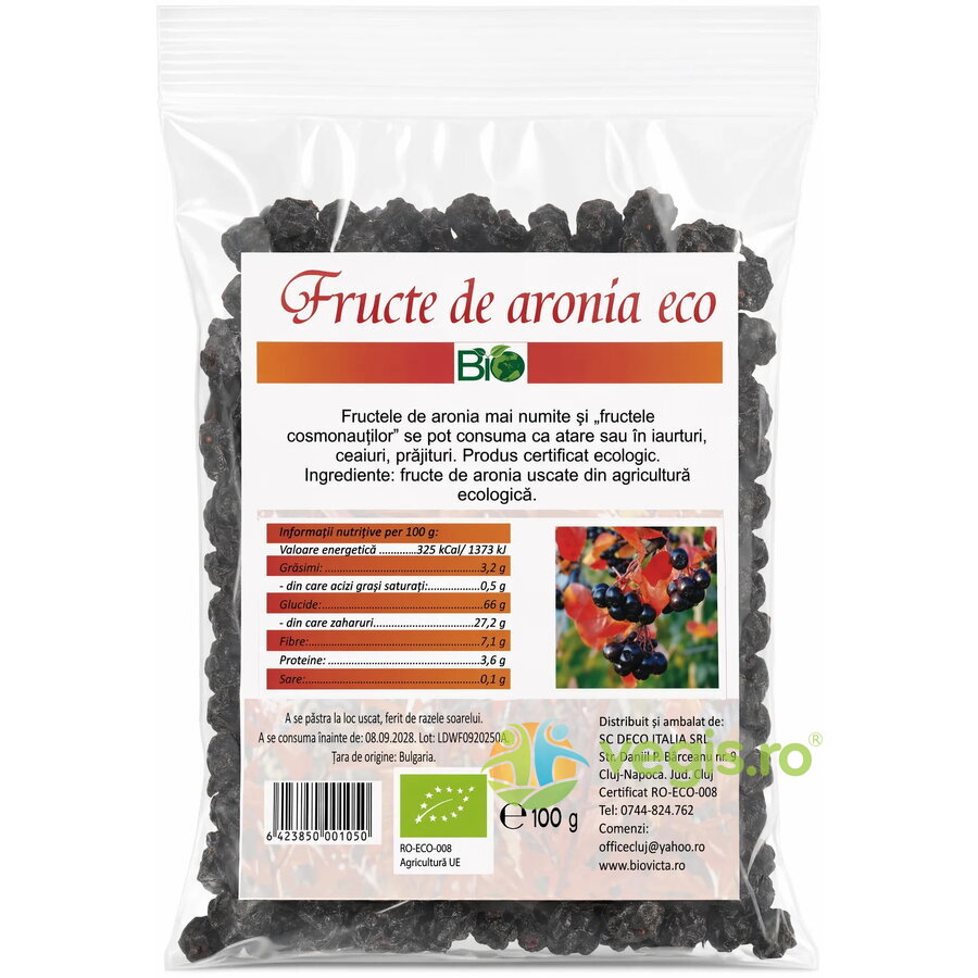 Oferte la Fructe de Aronia Uscate fara Indulcitori Ecologice/Bio 100g