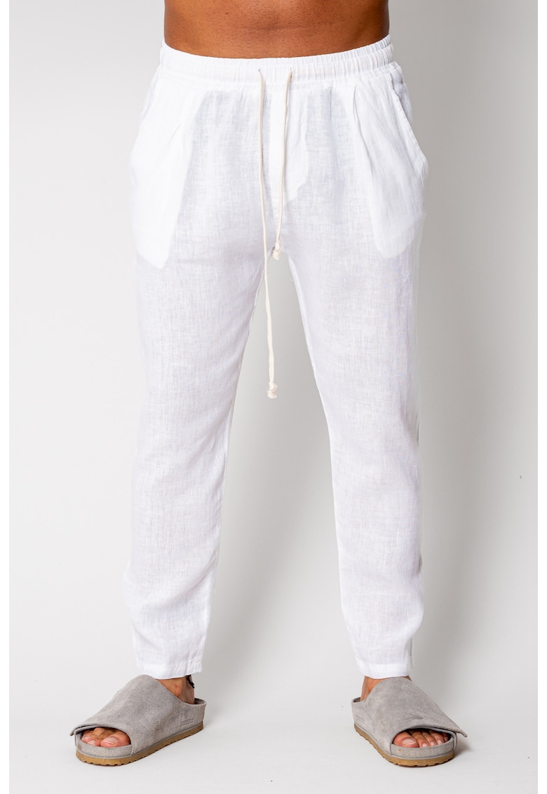 Oferte la Pantaloni lung din 100% IN cu snur White I 17009 - Alb optic