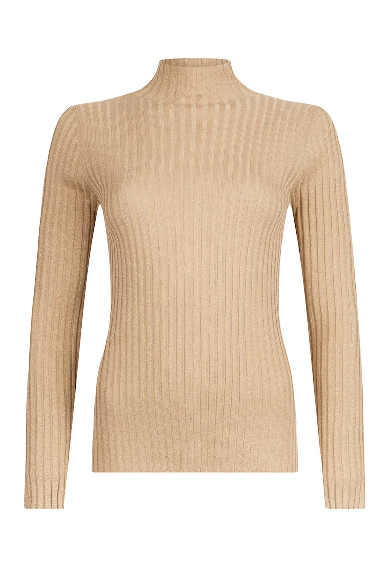 Oferte la Pulover slim fit cu guler mediu - Bej