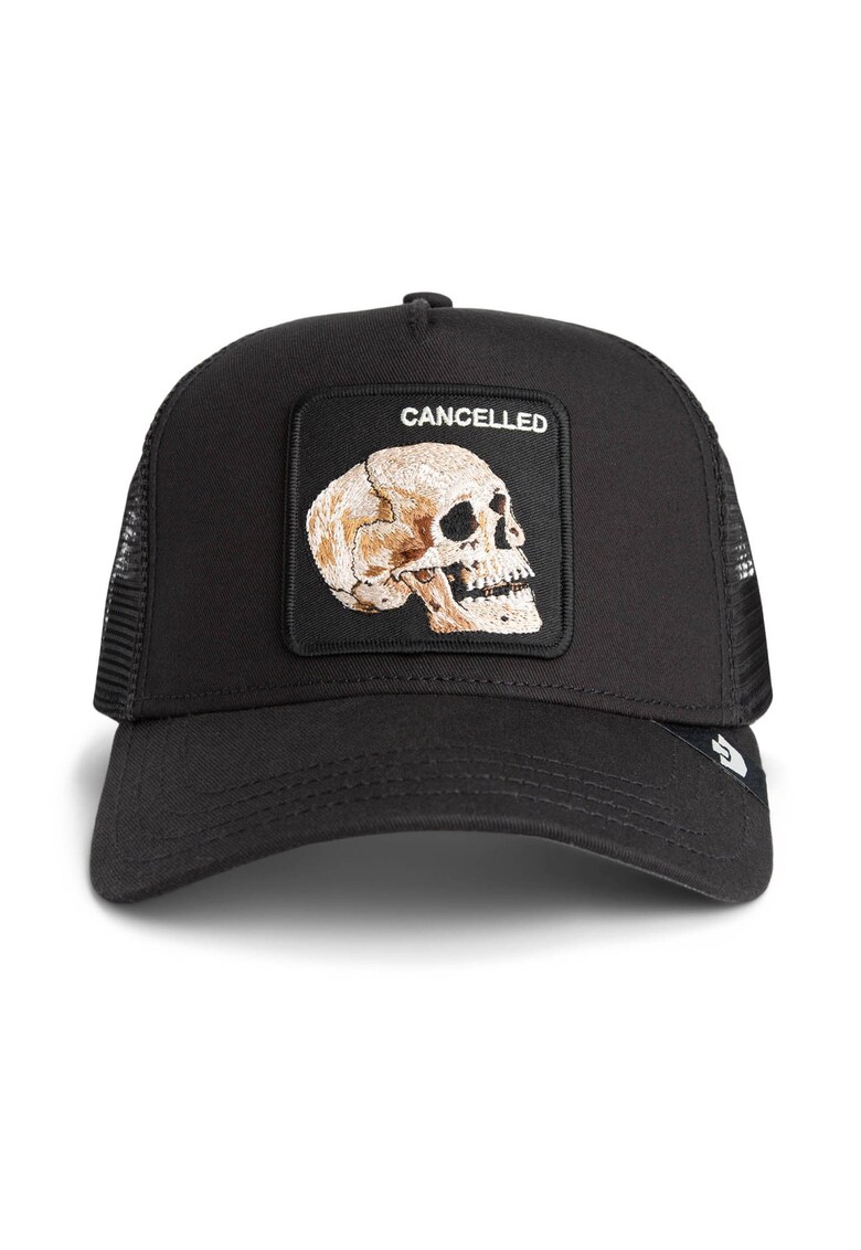 Oferte la Sapca trucker unisex cu aplicatie frontala - Negru/Maro