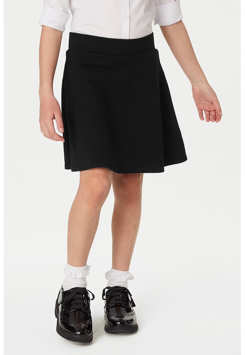 Oferte la Fusta-pantalon midi cu model uni - Negru