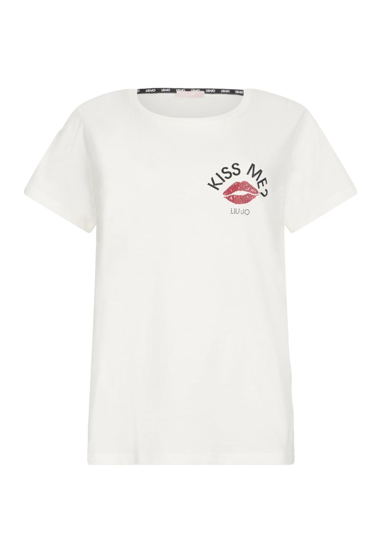 Oferte la Tricou de bumbac cu strasuri - Alb