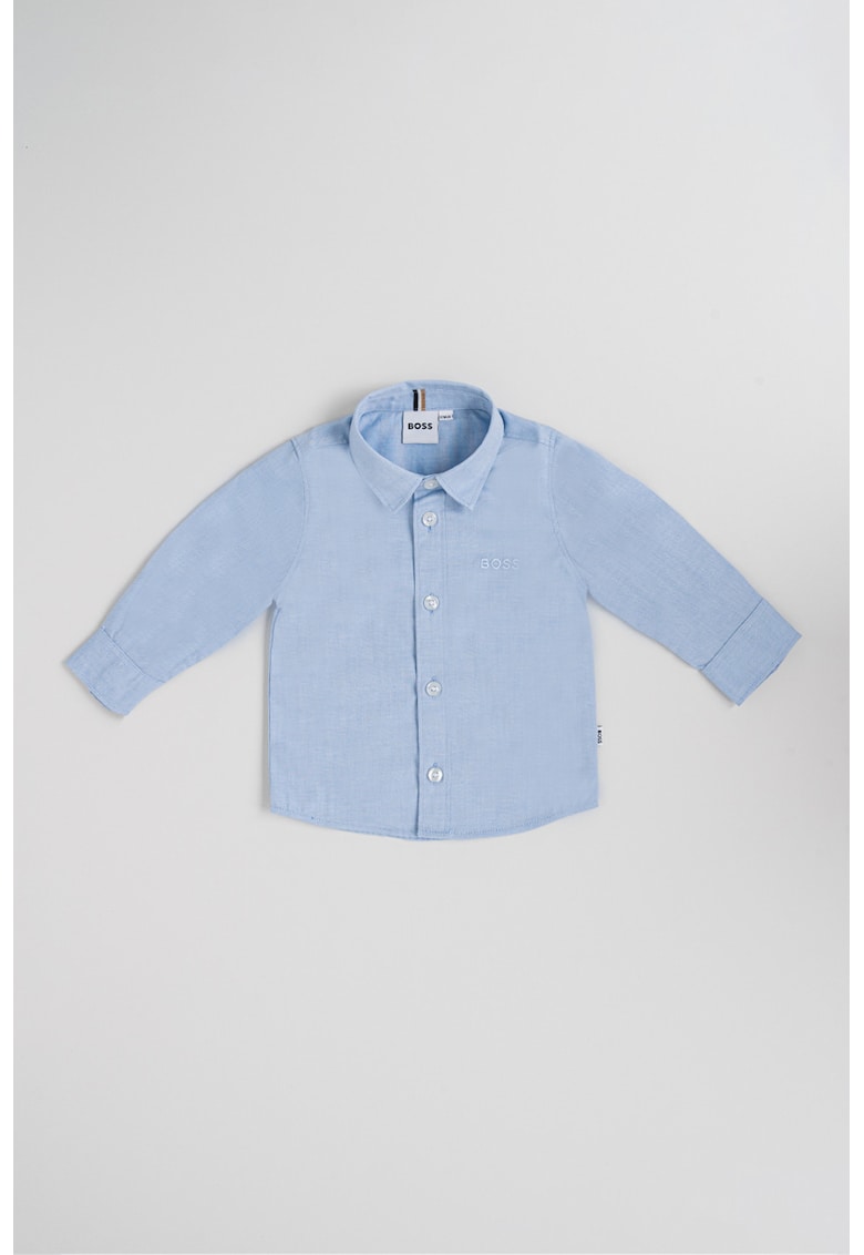 Oferte la Camasa uni cu broderie logo discreta - Albastru deschis