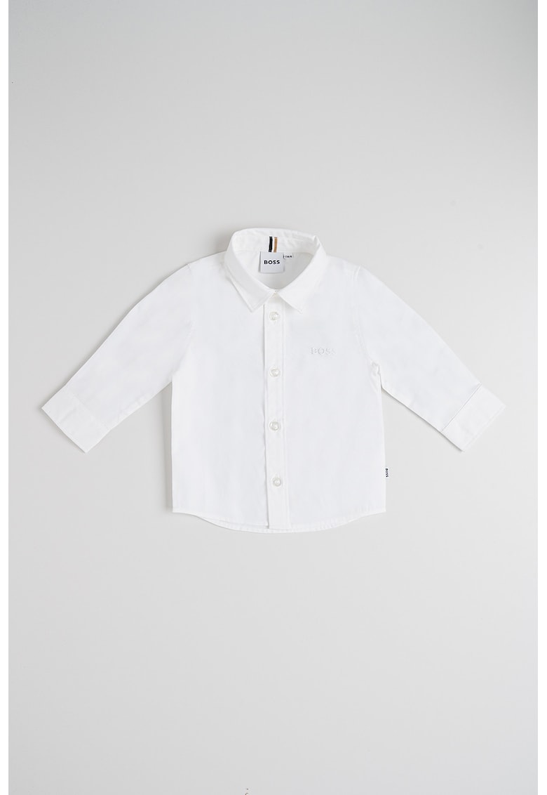 Oferte la Camasa uni cu broderie logo discreta - Alb