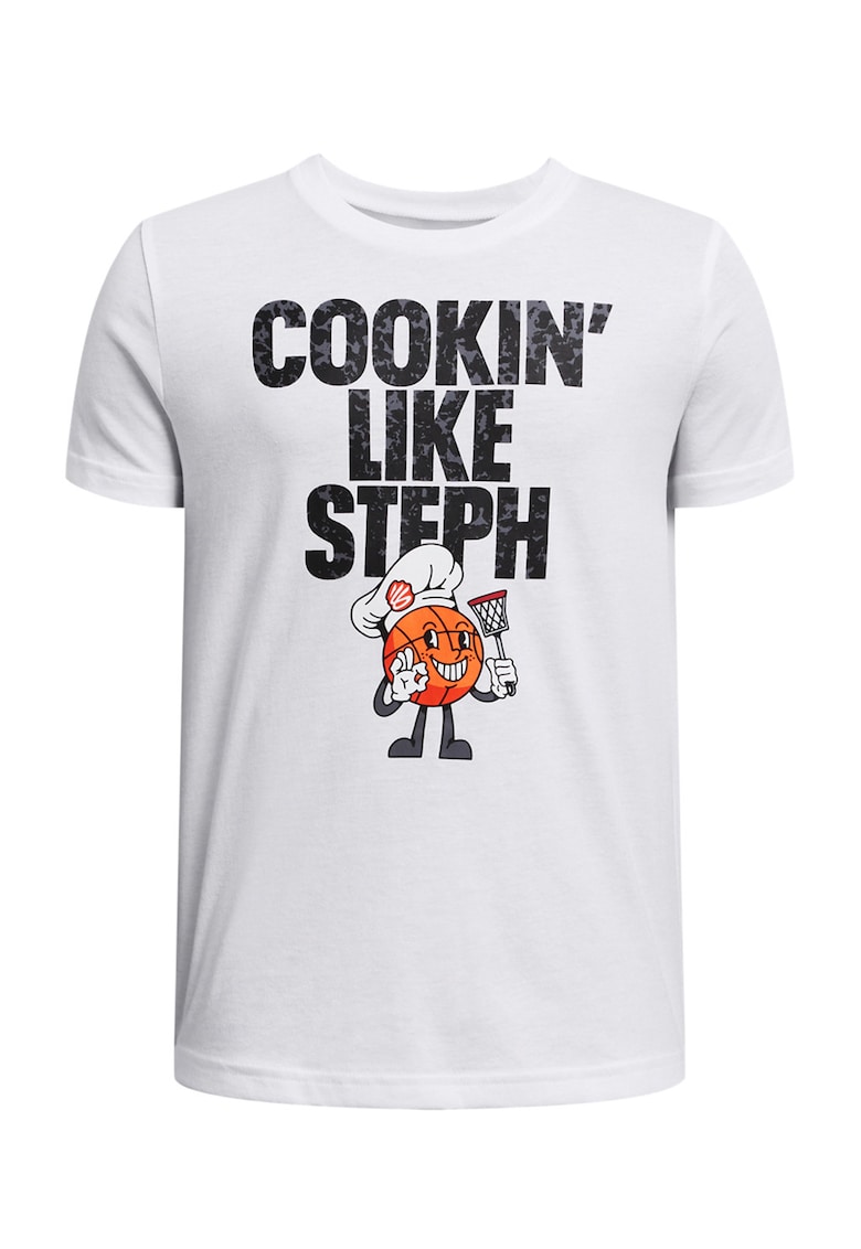 Oferte la Tricou cu imprimeu text pentru baschet - Negru stins/Portocaliu mandarina/Alb optic