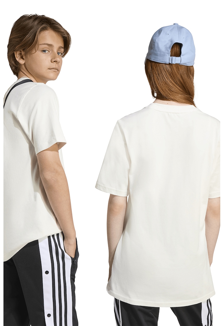 Oferte la Tricou regular fit cu decolteu la baza gatului - Negru stins/Alb murdar