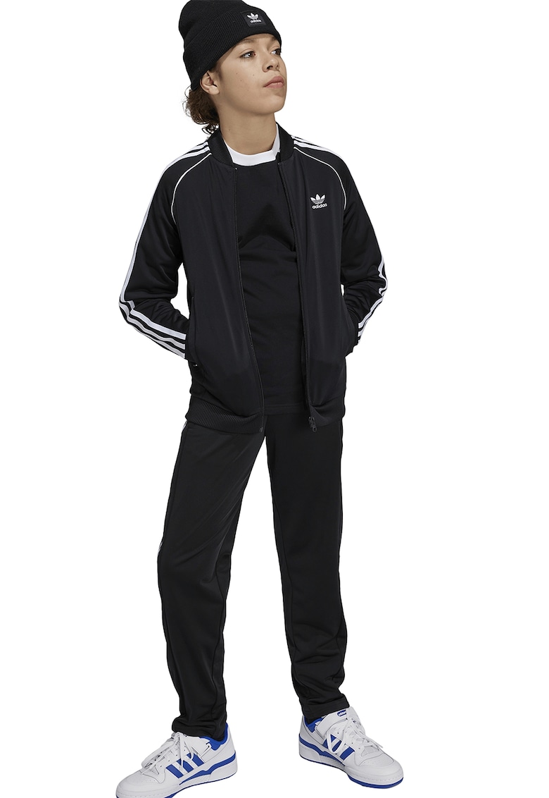 Oferte la Bluza de trening cu fermoar si broderie logo - Negru