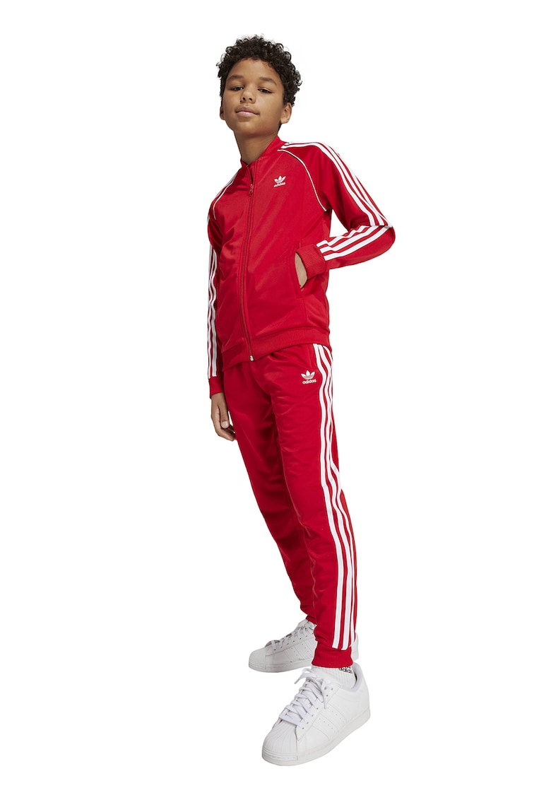 Oferte la Bluza de trening cu fermoar si broderie logo - Rosu/Alb
