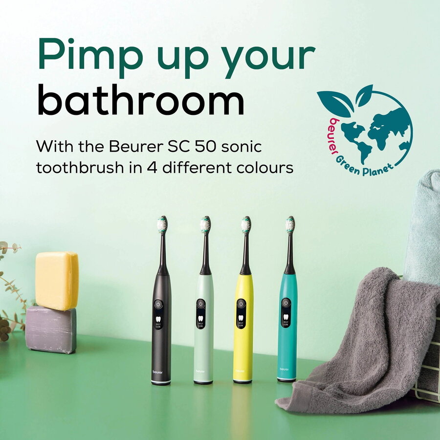 Oferte la SC 50 Splashy Lemon Green Planet, Electric Toothbrush yellow, incl. 2 brush heads