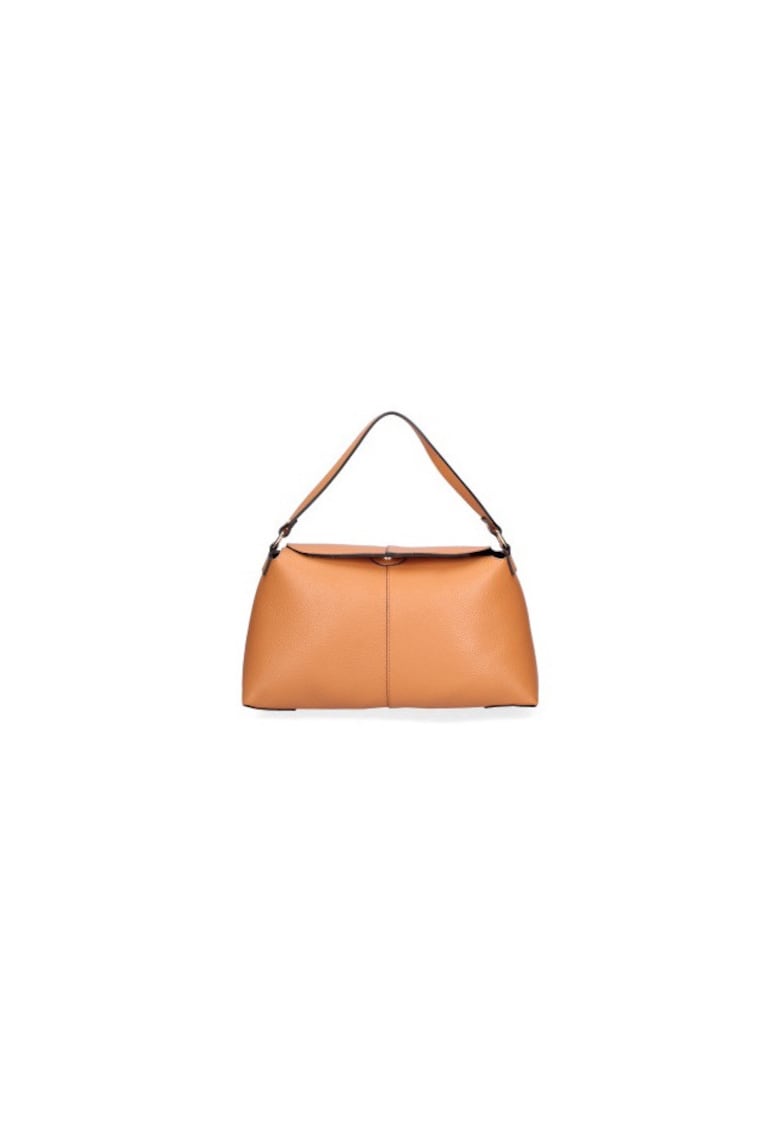 Oferte la Geanta de piele cu bareta de umar - Maro cognac