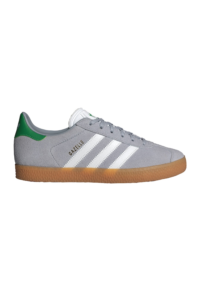 Oferte la Pantofi sport din piele intoarsa cu logo contrastant Gazelle - Alb/Gri deschis