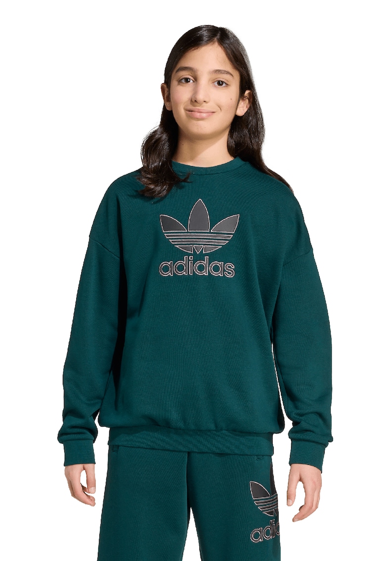 Oferte la Bluza de trening cu logo Trefoil - Verde inchis/Verde englez