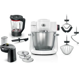 Oferte la Robot de bucatarie MUM6EW22 food processor (white/stainless steel, 1,600 watts, series 6, patisserie set, mixer attachment)