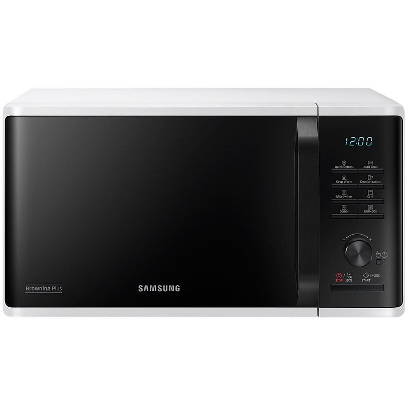 Oferte la Cuptor cu microunde Samsung MG23K3515AW/OL, 23 l, 800 W, Browning Plus, Grill, Keep Warm, Quick Defrost, Interior ceramic, Timer, Child lock, Alb