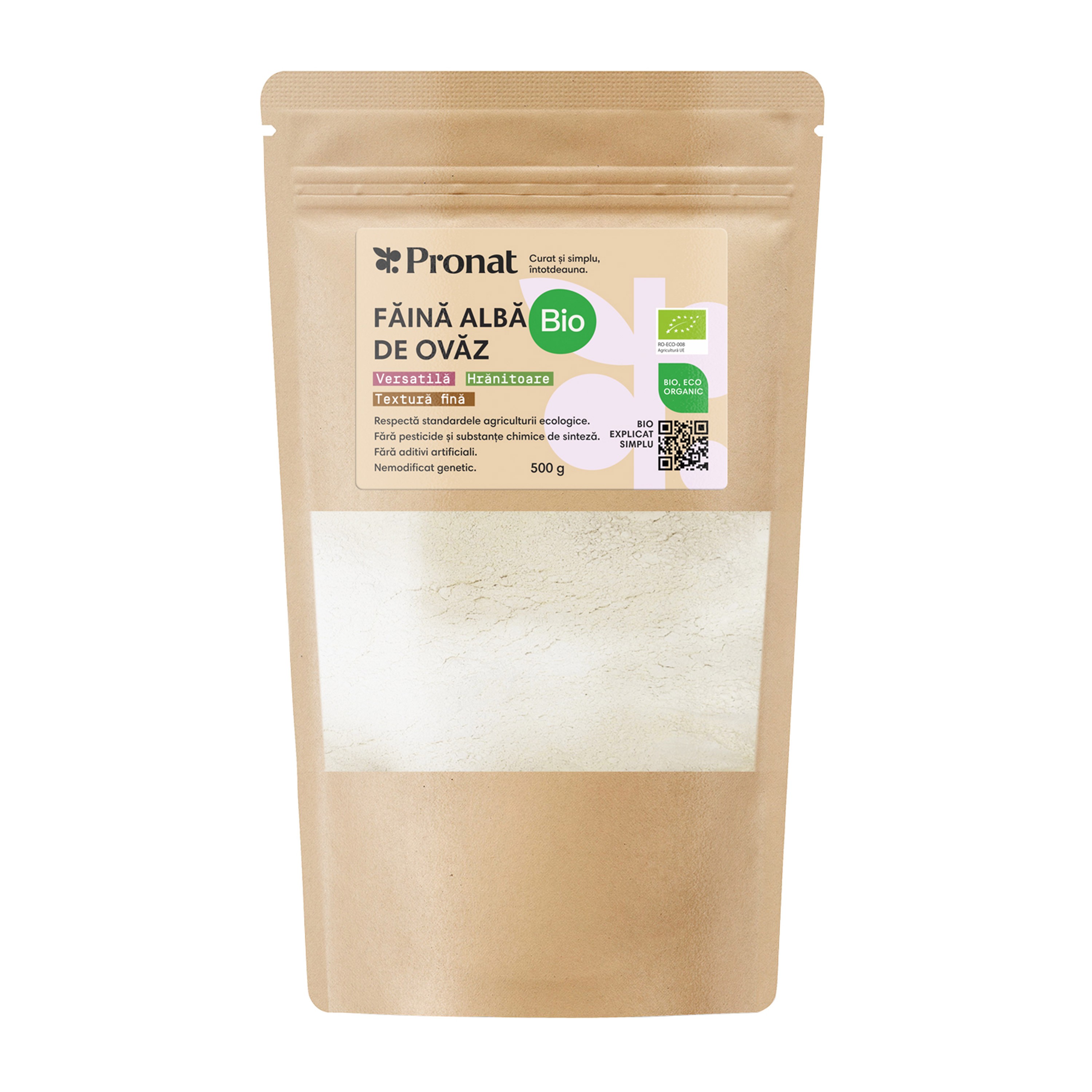 Oferte la Faina alba de ovaz bio, 500g Pronat