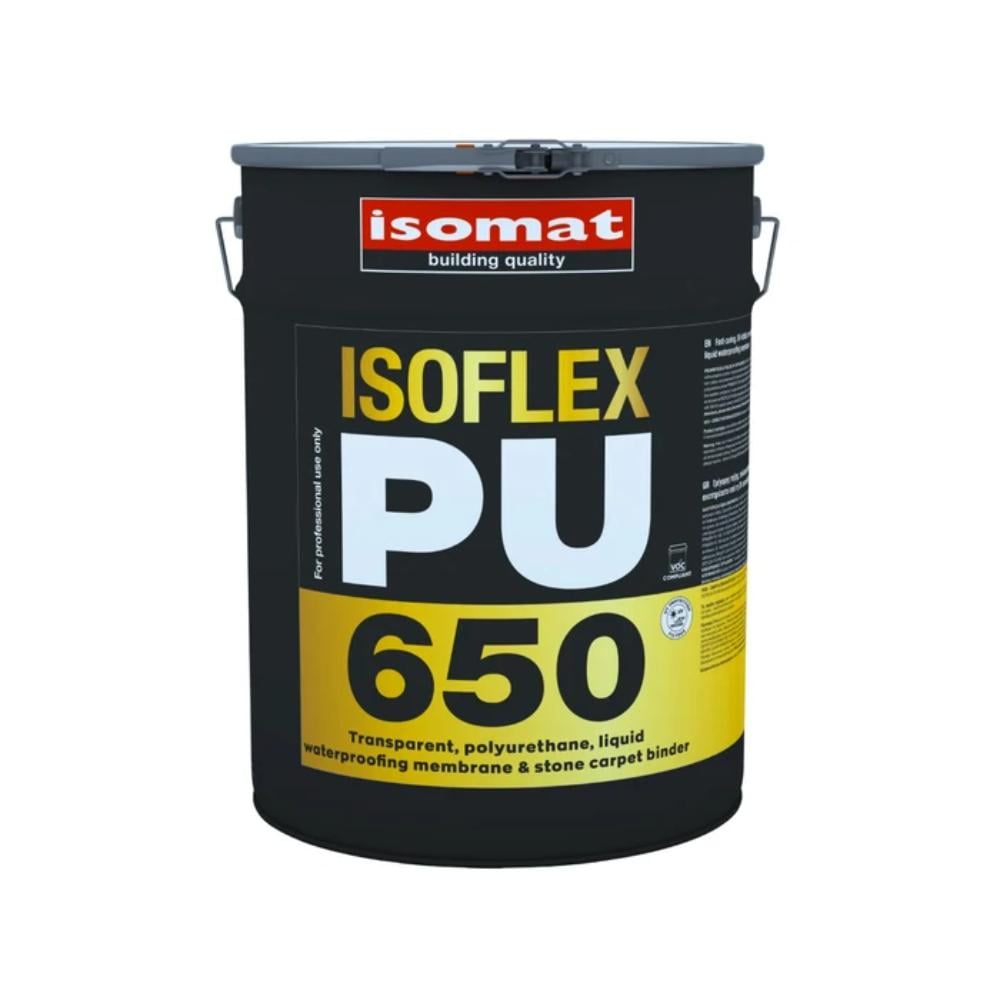 Oferte la Membrana hidroizolanta lichida Isomat Isoflex-PU 650, transparent, interior/exterior, 20 kg