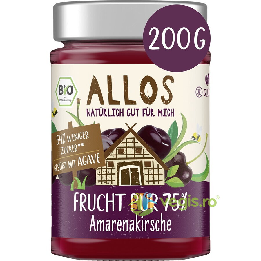 Oferte la Dulceata de Cirese Amare cu Sirop de Agave fara Gluten Ecologica/Bio 200g