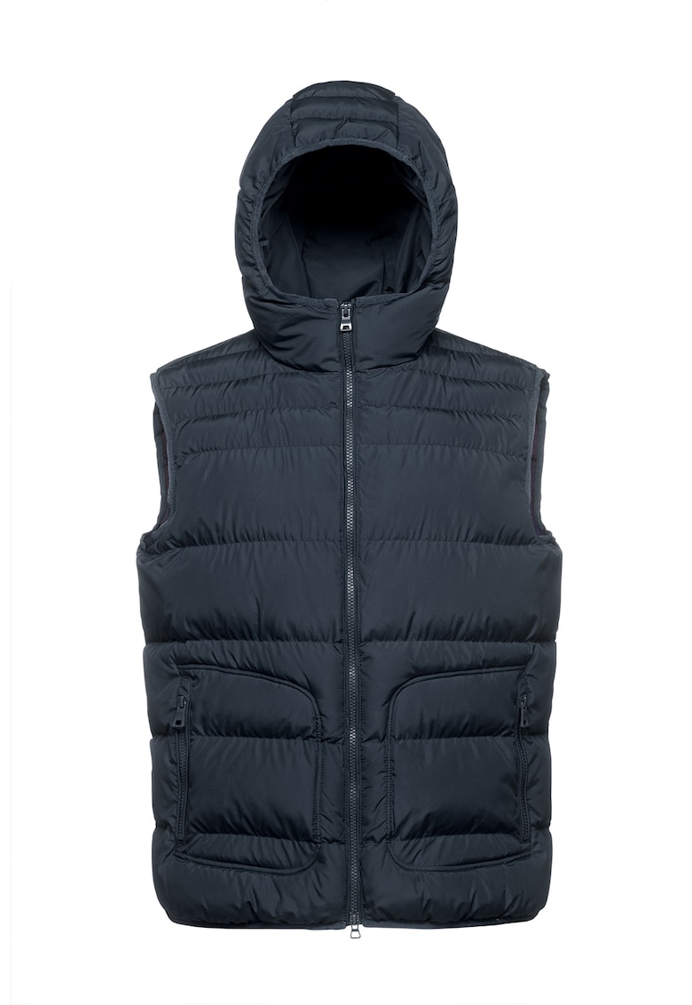 Oferte la Vesta cu gluga si buzunare cu fermoar - Albastru ultramarin