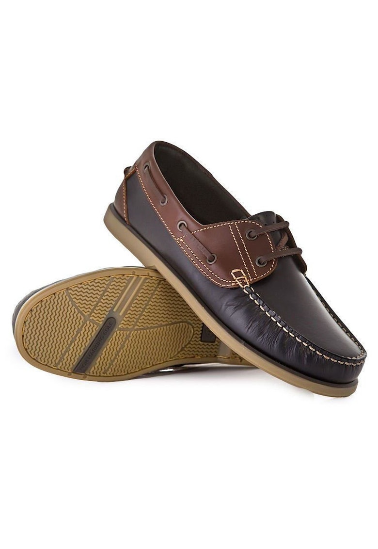 Oferte la Pantofi boat din piele - Maro/Bleumarin