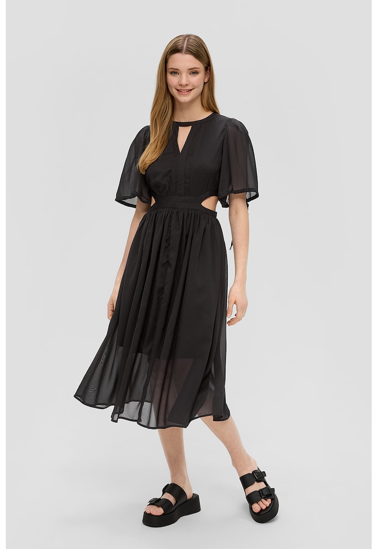 Oferte la Rochie midi cu decupaje laterale - Negru