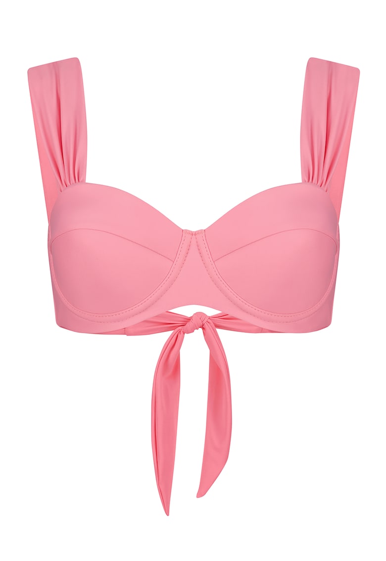 Oferte la Sutien de baie cu burete si model uni - Roz deschis