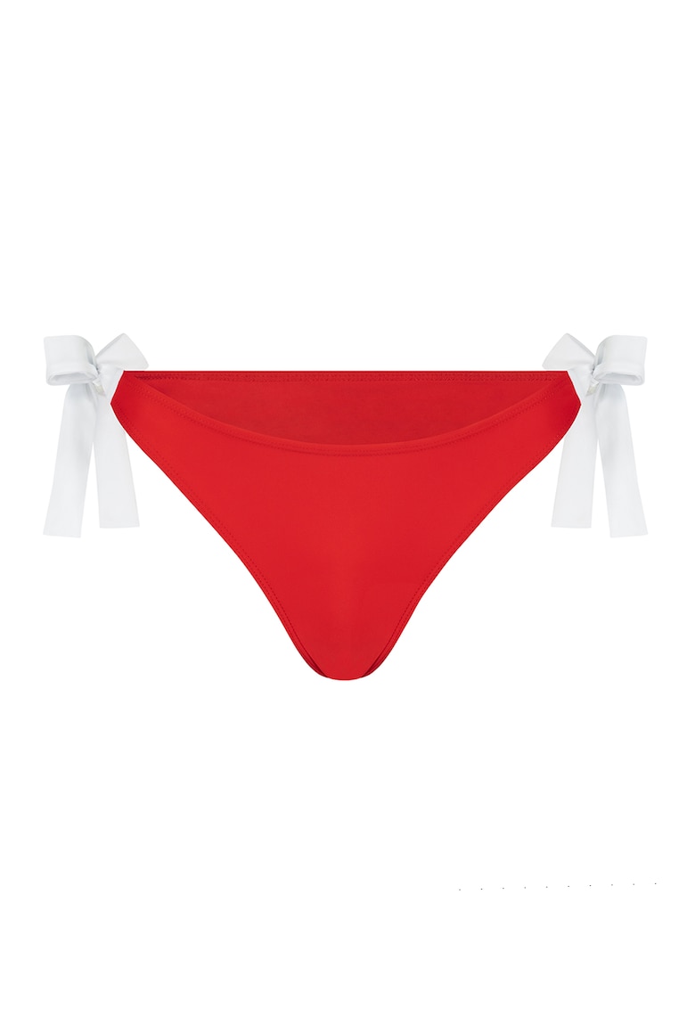 Oferte la Slip brazilian cu model uni - Alb/Rosu inchis