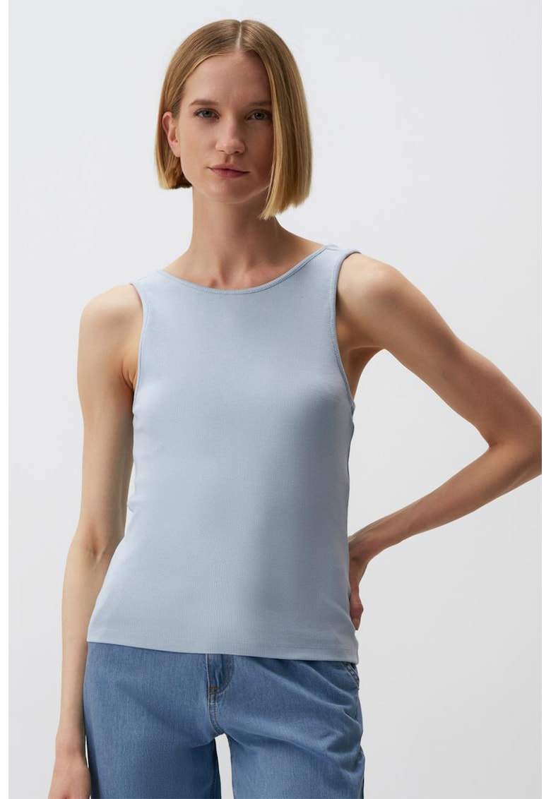Oferte la Top cu decolteu rotunjit - Albastru deschis