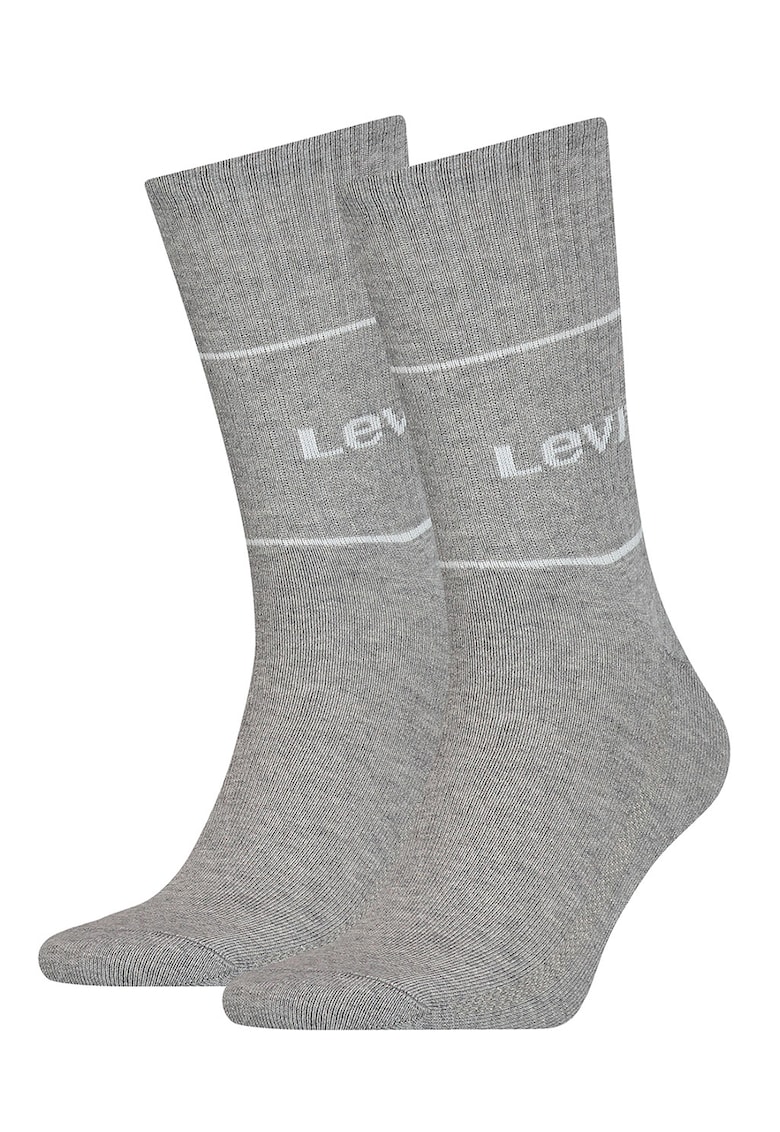 Oferte la Set de sosete lungi unisex - 2 perechi - Gri melange