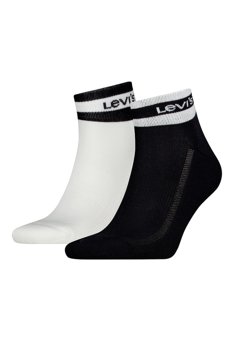 Oferte la Set de sosete scurte unisex - 2 perechi - Alb/Negru