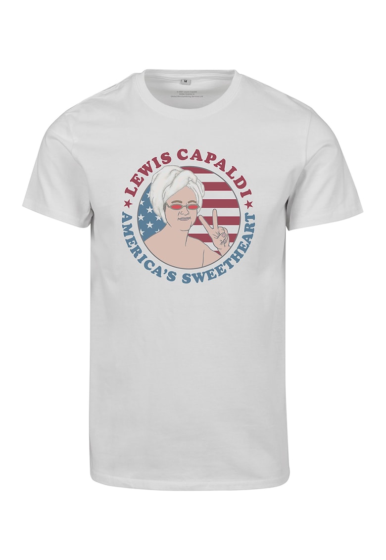 Oferte la Tricou cu imprimeu grafic - Alb/Rosu inchis/Albastru