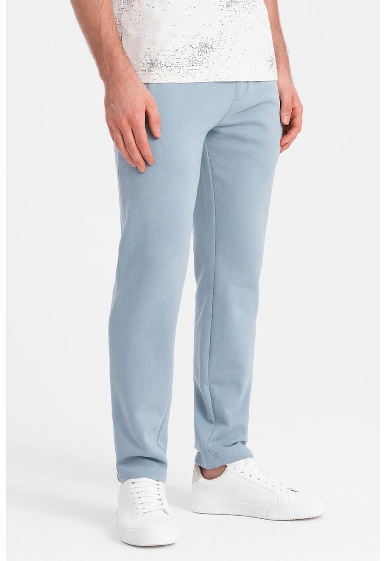 Oferte la Pantaloni de trening slim fit cu buzunare laterale - Albastru pastel