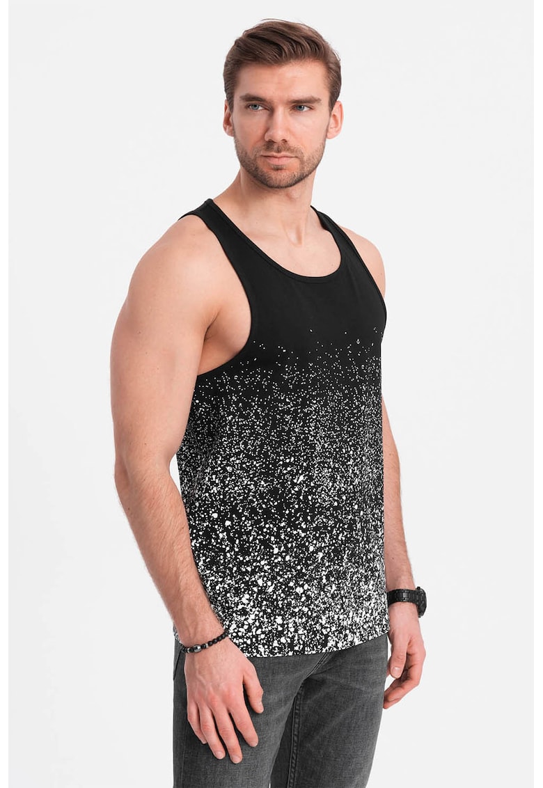Oferte la Top din bumbac cu decupaj racerback - Alb/Negru